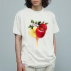 カワウソとフルーツの【forseasons】アップル Organic Cotton T-Shirt