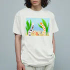 Lily bird（リリーバード）のニシキ・チンアナゴの中に迷いこんだ忍者スリスリくん オーガニックコットンTシャツ