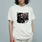 兎派の踊る細胞(dark) オーガニックコットンTシャツ