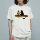 日本モンキーセンターのクロキツネザル オーガニックコットンTシャツ