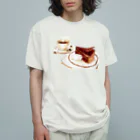 志瓜のSUZURIのチョコケーキと珈琲のセット Organic Cotton T-Shirt