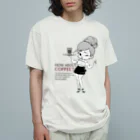 MicaPix/SUZURI店のCoffee&Girl 1st オーガニックコットンTシャツ