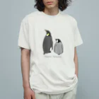 ゆずぽんずのコウテイペンギン親子 オーガニックコットンTシャツ