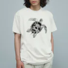 びりぃのうみがめ さかな（ブラック） Organic Cotton T-Shirt