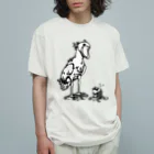 Cɐkeccooのハシビロコウとサカナ オーガニックコットンTシャツ