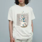 えまごろうのおみせのドリップ・ドップリ・ペンギン オーガニックコットンTシャツ