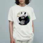 gackeyのもしもし PANDA オーガニックコットンTシャツ