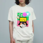 𝙈𝙊𝙈𝙊'𝙨 𝙎𝙝𝙤𝙥のMOMOはPCがお好き オーガニックコットンTシャツ