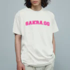 Sakra.gg🌸のSakra.gg College Font Organic Cotton T-Shirt