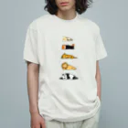 奇×屋の無気力な猫っぽい動物縦置き オーガニックコットンTシャツ