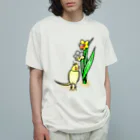 Lily bird（リリーバード）の水仙の雫で染まるオカメインコ① Organic Cotton T-Shirt