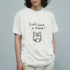 subarisuのLet's have a break!のクマさん(白黒ほっぺアリ) オーガニックコットンTシャツ