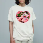 メルティカポエミュウの薔薇とベリー❤️ オーガニックコットンTシャツ