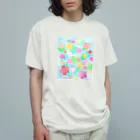 まいにち大変だけどほのぼのって大事のクリスタルフラワー(花柄） Organic Cotton T-Shirt