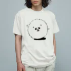 osam0508の白　まんまるポメラニアン オーガニックコットンTシャツ