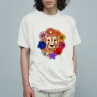 prunelleのフラワーライオン Organic Cotton T-Shirt