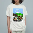 tAo商店のおさると温泉 オーガニックコットンTシャツ