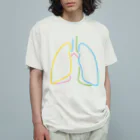 8anna storeの人体のなぞ。カラフルな肺。 オーガニックコットンTシャツ