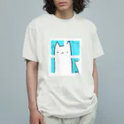 はねさんの楽しいお店のネコこっそり オーガニックコットンTシャツ