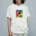 zombie6824のバきゅーんウサギ落書きバージョン オーガニックコットンTシャツ