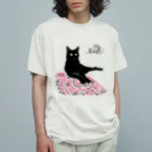 N-huluの黒猫ノワールちゃん オーガニックコットンTシャツ