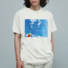 sAsA《空色風船物語*》の青い空とシャボン玉 オーガニックコットンTシャツ