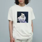 くまきちショップやさんのくまきちよこがお オーガニックコットンTシャツ