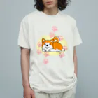 ～しばとねこ～のペタッっと柴犬 オーガニックコットンTシャツ