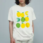 raindropのレモンと鳥 オーガニックコットンTシャツ