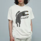 おくらのつぼのお手上げネコ オーガニックコットンTシャツ