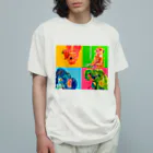 MOCCHIのカラフルショップのカラフルアニマルTシャツ🌈 オーガニックコットンTシャツ