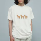 猫森ちせの鹿さんの上でスヤヤ オーガニックコットンTシャツ