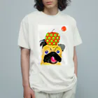 MOCCHIのカラフルショップのパグさんTシャツ🍎 Organic Cotton T-Shirt