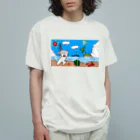 フセサクのサマー猫 オーガニックコットンTシャツ