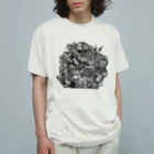 UFOchanのモノクロ猫 オーガニックコットンTシャツ