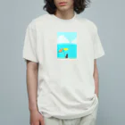 kyo375の海と猫 オーガニックコットンTシャツ