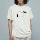 鱗粉館 suzuri別館の黒猫ハート オーガニックコットンTシャツ