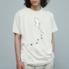 真希ナルセ（マキナル）の足あと柴（白柴） オーガニックコットンTシャツ