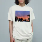 neko_00_nekoの武庫川の夕焼け オーガニックコットンTシャツ