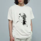 雲屋の編み込みロング横顔 Organic Cotton T-Shirt