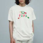 イラスト MONYAAT のちびた色鉛筆 PAPA*A オーガニックコットンTシャツ