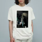 写真プリントの小名浜工場夜景 オーガニックコットンTシャツ