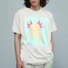 しっぽやの浮き上がりウーパールーパー Organic Cotton T-Shirt