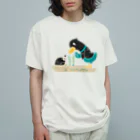 イラスト MONYAAT のネギを値切っている鴨カモかもB L オーガニックコットンTシャツ