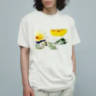 KIEMONの貝に籠って黒い靴下を編む少女 Organic Cotton T-Shirt