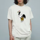 ＋Whimsyのつんつるてん鶴 オーガニックコットンTシャツ