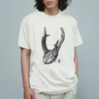 JapaneseArt Yui ShopのDeer horn オーガニックコットンTシャツ