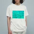 あおすみのエメラルドグリーンの魚群 オーガニックコットンTシャツ