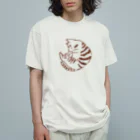 mymyのまるねこトラ オーガニックコットンTシャツ