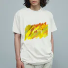 ポテコロアートショップの黄色の閃光 オーガニックコットンTシャツ